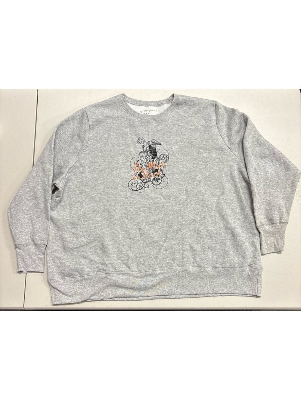 NWT Just My Size 2X Womens Halloween Sweatshirt Witch Is Back Glitter Print